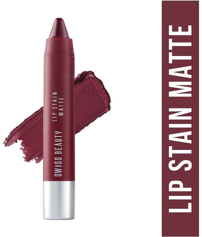 Swiss Beauty Lip Stain Matte Lipstick Lipstick (Russian Red), 3.4gm