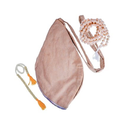 MAYAPURI Radha Krishna Printed Gomukhi Japa Bag with Tulsi Japa Mala & Sakshi Mala Counter