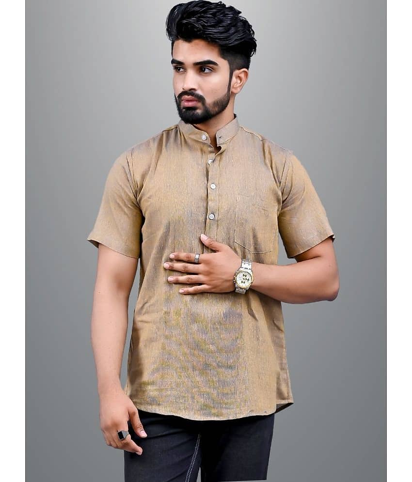 QuaClo - Brown Cotton Men's Regular Kurta ( Pack of 1 )
