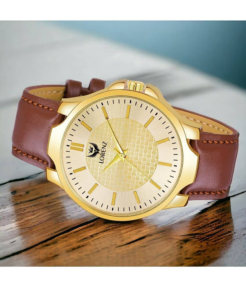 Lorenz Brown PU Analog Men's Watch