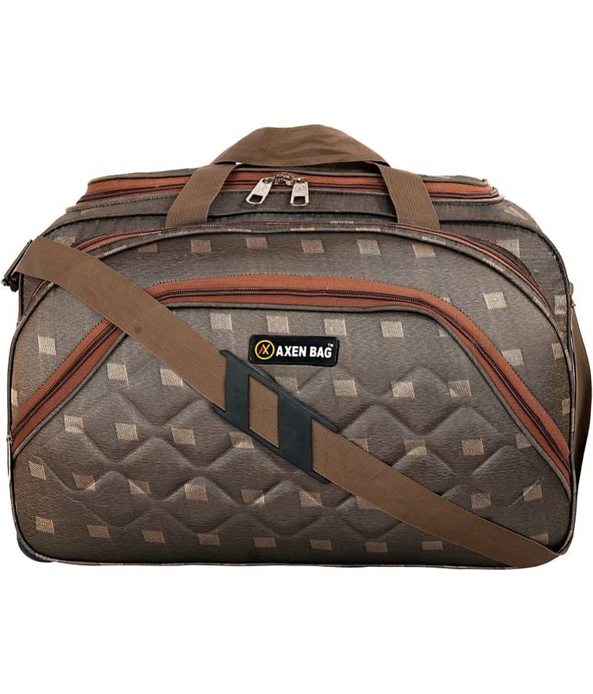 AXEN BAGS - Brown Polyester Duffle Trolley