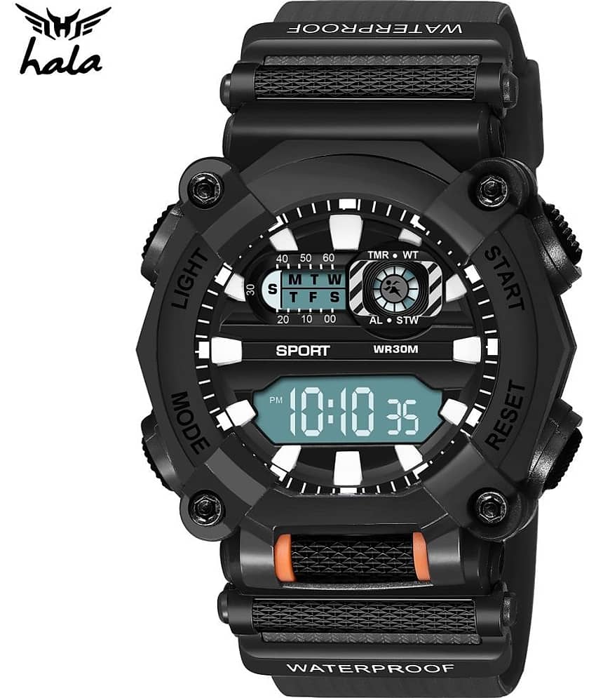 Hala Black Silicon Digital Men's Watch