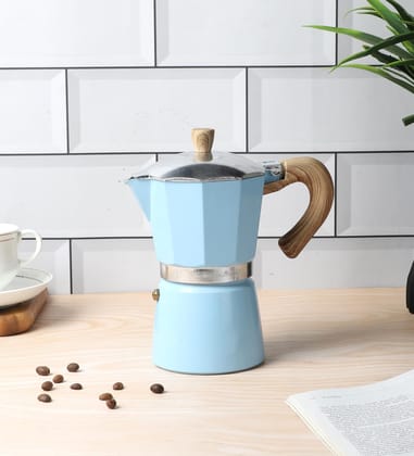 NATURALLY YOURS NATURALLYOURS ALUMINIUMWARES - MOKA POT COFFEE MAKER 300 ML (BLUE)