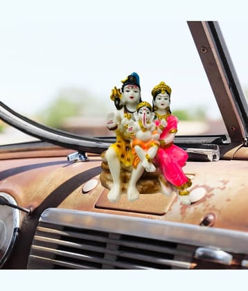 Awesome Craft Marble Shiv Family Idol ( 15 cm )