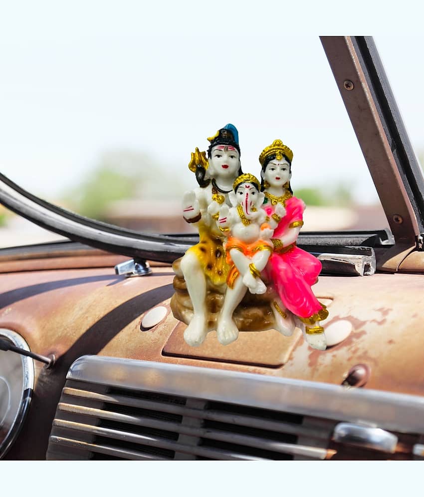 Awesome Craft Marble Shiv Family Idol ( 15 cm )