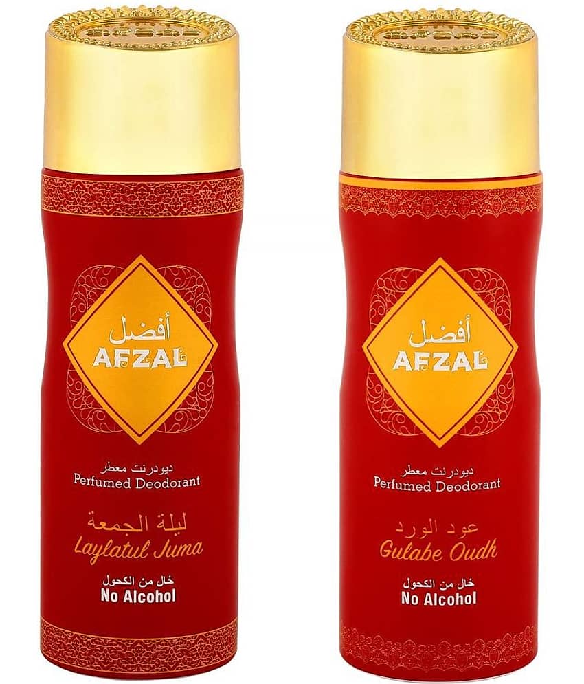 AFZAL Non Alcoholic Laylatul Jumat and Gulabe Oudh for Men & Women Pack of 2 - 200ml each