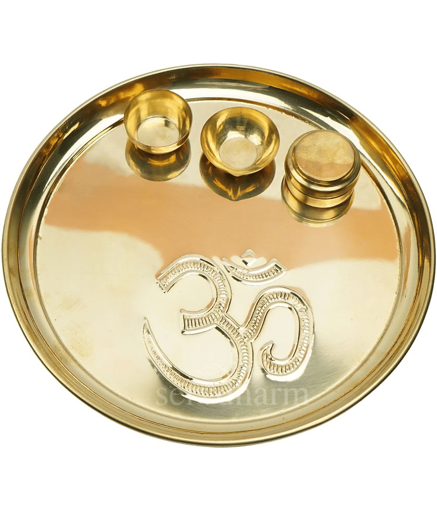 Om Brass Pooja Thali Set