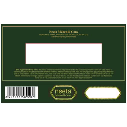 Neeta Mehendi Cones for Hand Desgning & Wedding, Bridal Mehandi Cone Reddish Brown Color 4 Pcs in 1 Box (Pack of 7)