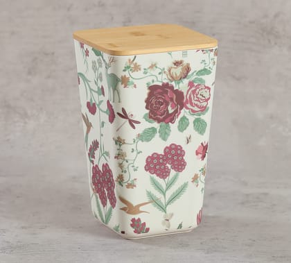 India Circus Grey Floral Galore Medium Bamboo Jar
