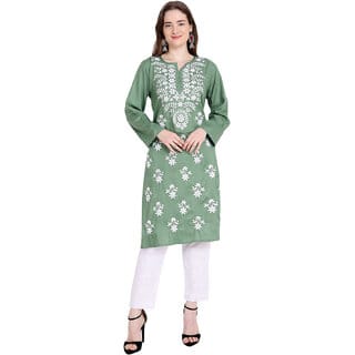 Lucknowi Rayon Cotton Kurta