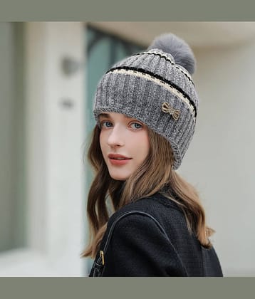 Alamos Gray Woollen Women's Cap ( Pack of 1 )