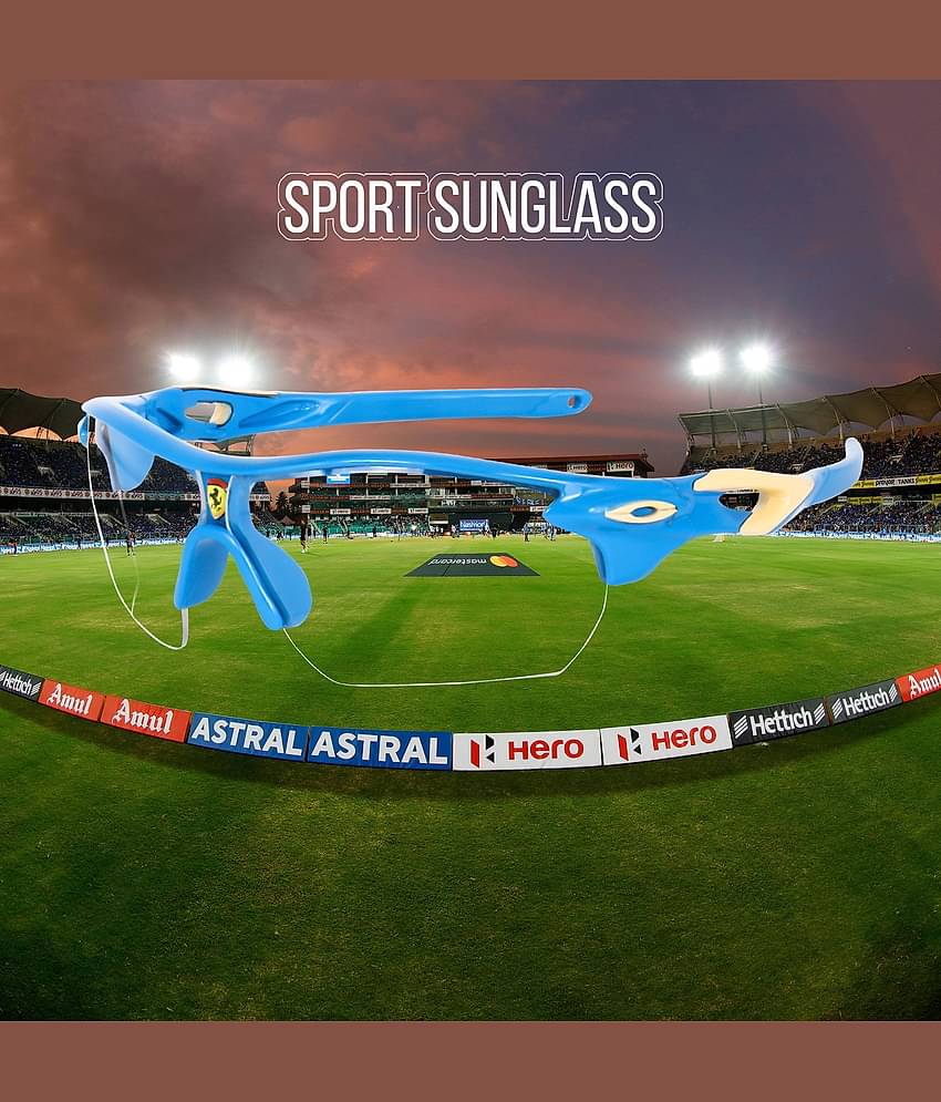 Peter Jones Blue Wrap Around Sunglasses ( Pack of 1 )