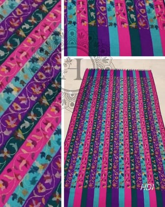 Multicolour Kani Pashmina Shawl – Handwoven in Kashmir | Exclusive Artisan Wool Wrap in Blue, Pink, Purple & Green | Heritage Design Inc