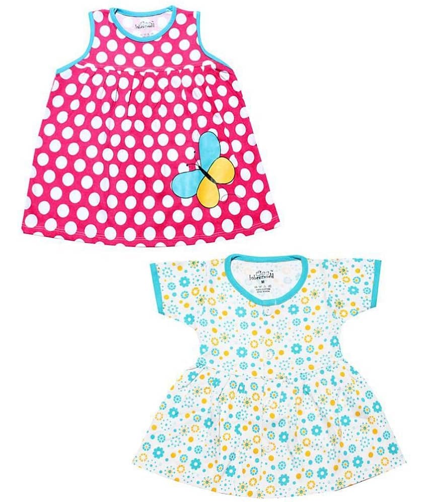 Babeezworld Baby Girls 100% Cotton Frocks ( Multi )