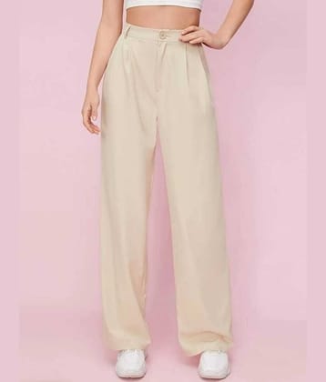 Broadstar Pack of 1 Polyester Baggy Women's Casual Pants ( Beige )