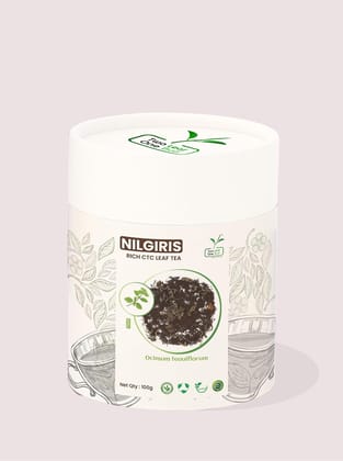 Two Leaf One Bud NilgrisRich CTC Leaf Tea - Tulsi 100 Gms