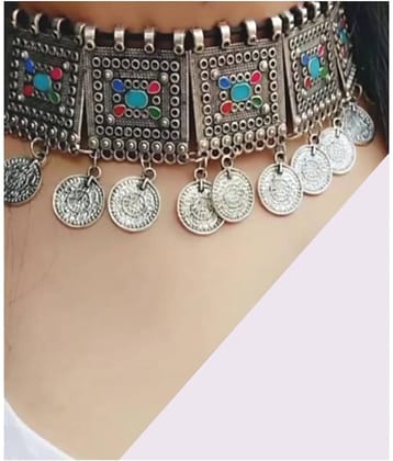 Darshini Designs Alloy Silver Designer Necklace Collar