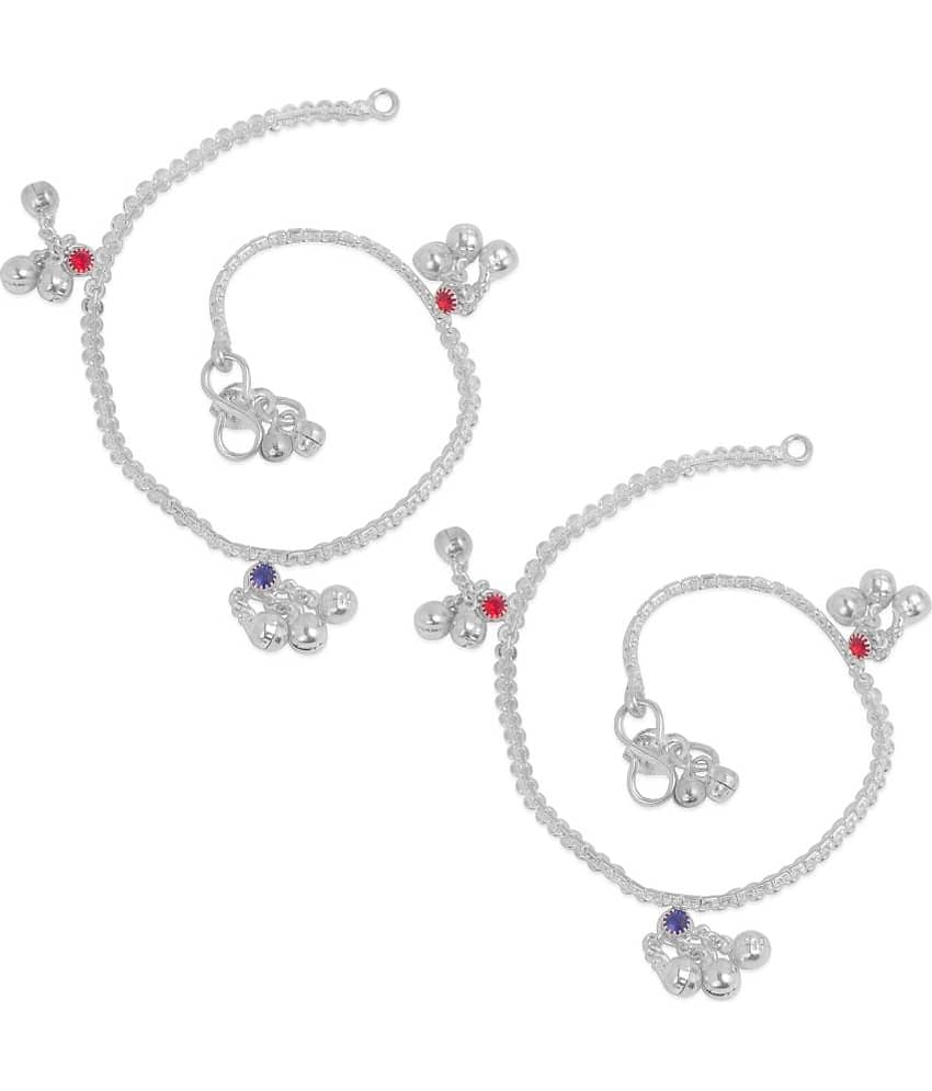 HEER COLLECTION - Silver Anklets ( Pack of 1 )