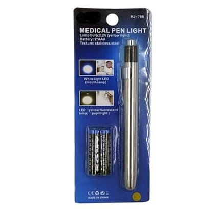 AABHA Metal Mini Medical Pocket Pen Torch Having Yellow Light
