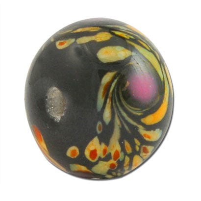 Beadwaala Handmade Fancy Lampwork Glass Beads For Jewelry Making. (Roundel) SFL-380-Per Packet 25 Pcs / 10X18 MM