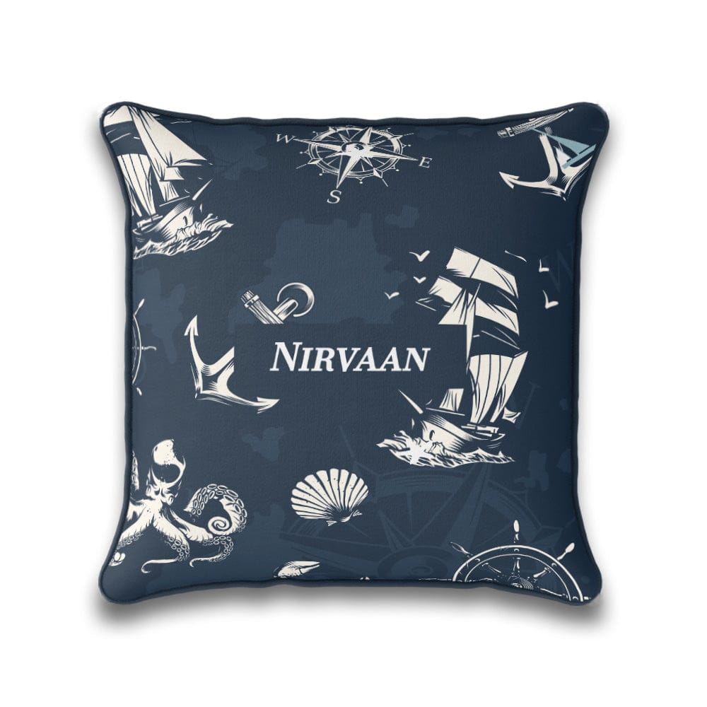 Nautical Dreams Cushion Cover (kids)-Nautical Dreams Navy / 16 Inches / Satin