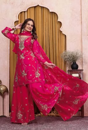 Eligan Starning Pink Rose Sharara plazzo Eligan Starning Pink Rose Sharara plazzo