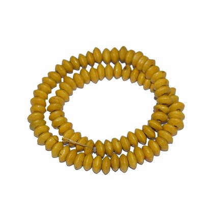 Painted Wooden Beads for Jewelry Making , BWWB-79-Per Packet of Approx 620 Pcs / 8X4 MM / Yellow