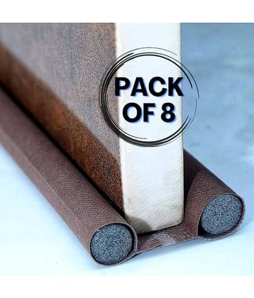 Door Seal Twin Draught Draft Guard Door Closer Bottom Brown Seali Door Seal Twin Draught Draft Guard Door Closer Bottom Brown Sealing Strip Adj Floor Mounted Door Stopper 8 (Brown)