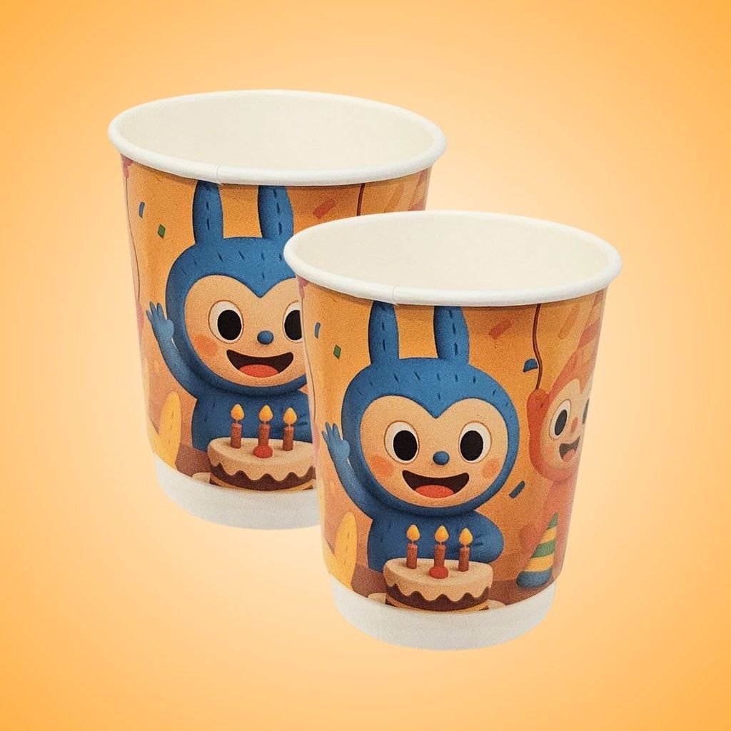 Labubu Theme Party Paper Cups - 350ML - 8 PC - Party and Festive Needs | Buy online on ZillyBuy