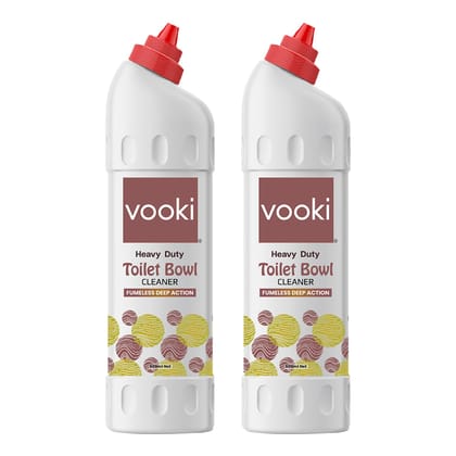 Vooki Heavy Duty Toilet Bowl Cleaner Fumeless Deep Action liquid - 500 ml Each (Pack of 2)… Vooki Heavy Duty Toilet Bowl Cleaner Fumeless Deep Action liquid - 500 ml Each (Pack of 2)…