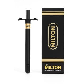 (Pack of 1) MILTON Kitchen Gas Lighter Quality Mark 1 Year Warranty Steel Gas Lighter (Black)
