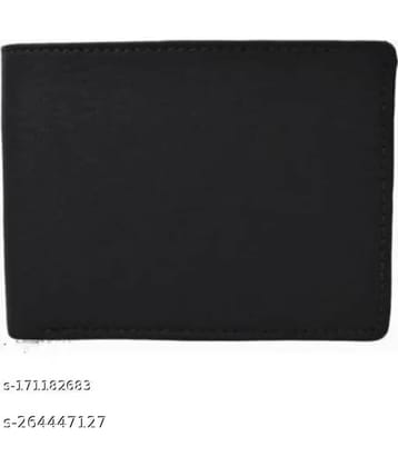 HABIBI PU Solid Men's Two Fold Wallet With 3 Slots For Card ( Black , Pack of 1 )
