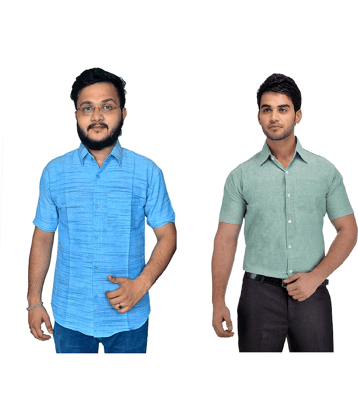 DESHBANDHU DBK Cotton Regular Fit Half Sleeves Men's Formal Shirt - Multi ( Pack of 2 )