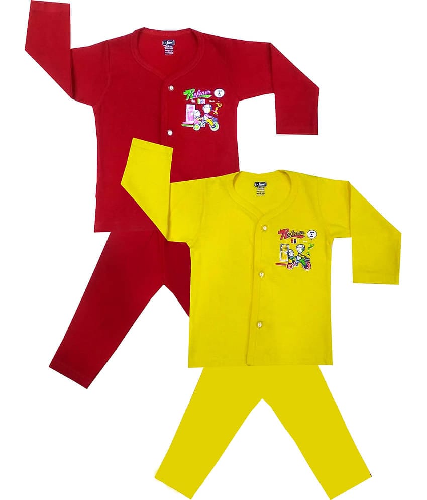 INFANT Pack of 2 Baby Boys 100% Cotton ( Red & Yellow )