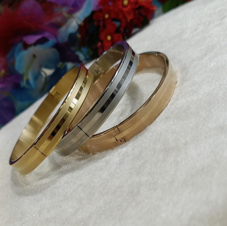 Set of Three Stainless Steel Unisex Kada- STKD 4154