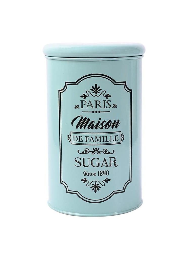 Metal Tea & Sugar Jar Set - Green & Each 900 Ml