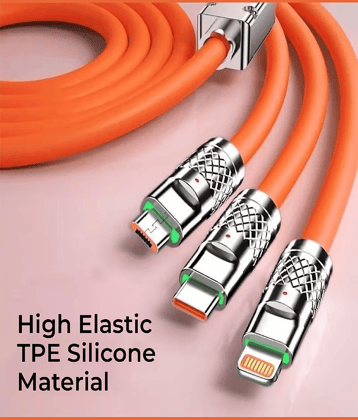 120 w Fast Charging Type-C Cable | Durable Braided USB-C to USB-C Cord with Smart Chip | Quick Charge & High-Speed Data Transfer