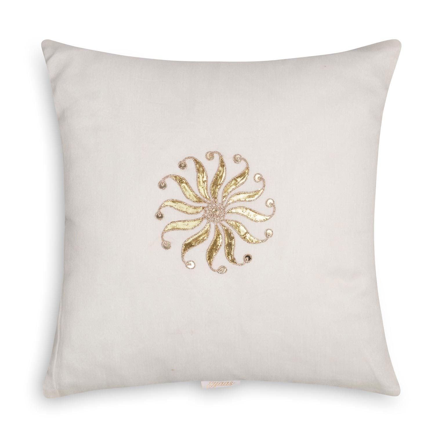 Chanderi Gota Patti Cushion Cover 12x12 Pack of 1