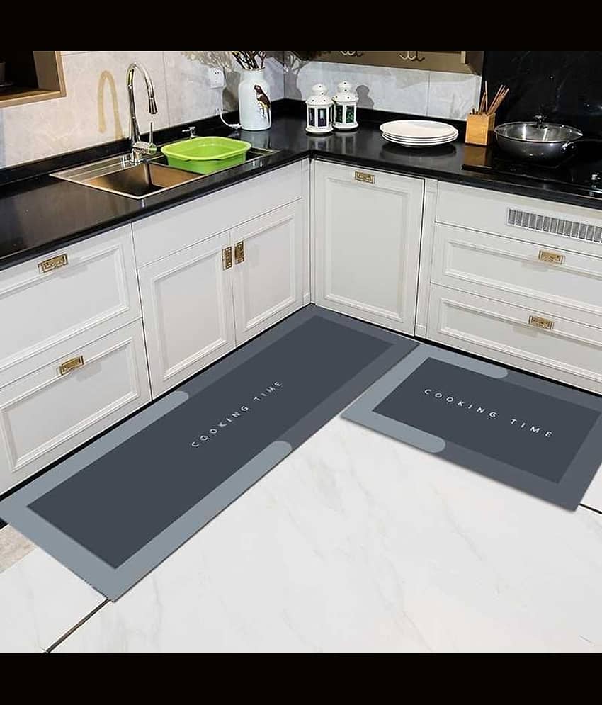 Bhavyta Assorted Rubber Square Floor Mat ( Pack of 2 )