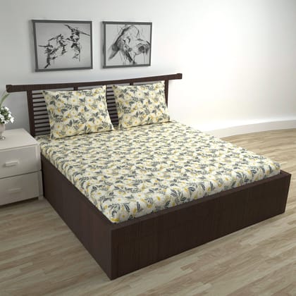 Vintage Daisies Elegant Bedsheet For Double Bed-Double / Vintage Daisies / FL-2014-DB