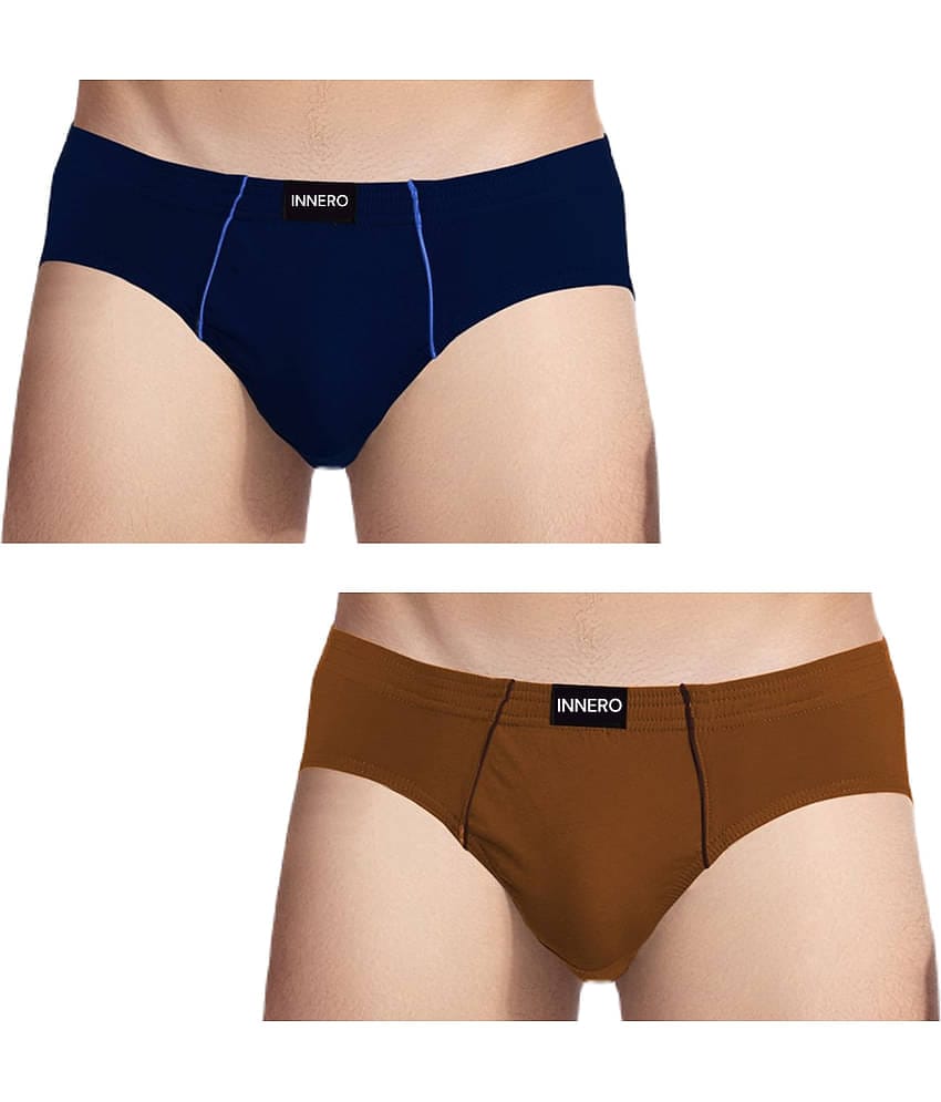 INNERO Pack of 2 Cotton Briefs For Men's ( Multicolor )