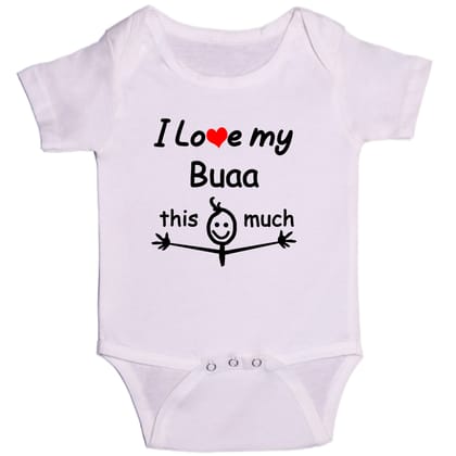 White I Love My Bua Cotton Romper For 6 To 12 Months