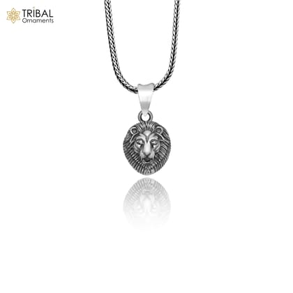 925 sterling silver lion king Pendant  with chain tribal  jewellery nsp1023-Only Pendant