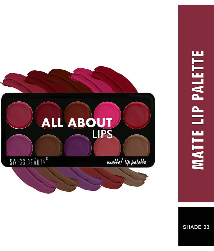 Swiss Beauty Matte Lip Palette (Shade-3), 10gm