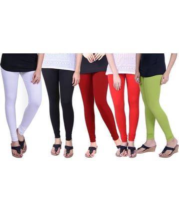 TCG Pack of 5 Girls Cotton Blend Leggings ( Multi )