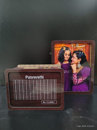 Piggy bank Wooden Savings Box, Adults/kids Money Box with Reusable Counter for Savings Goal 51k and 1Lakh