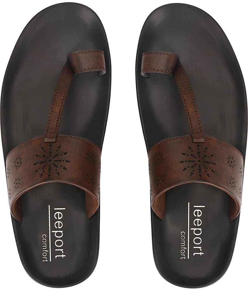 Leeport - Tan Men's Leather Slipper