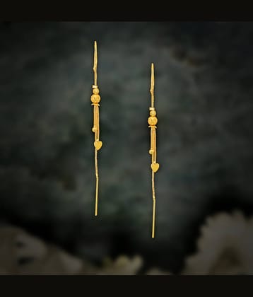LUV FASHION Golden Threader Earrings ( Pack of 1 )