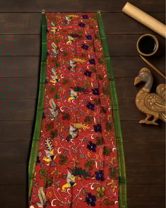 Syaahi Mangalagiri Silk Bright Multi Color Dupatta