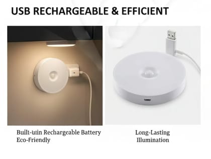 White Wireless Usb Rechargeable Motion Sensor Lights (2-Pack)